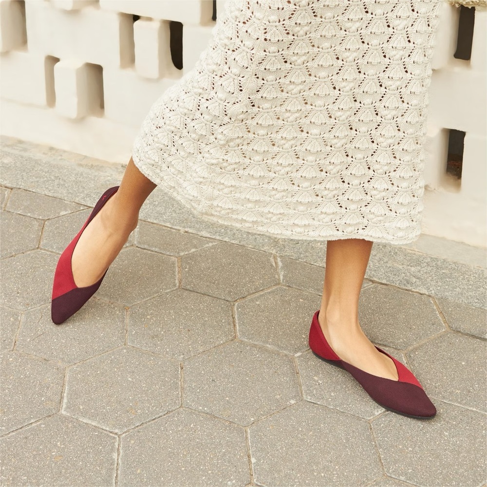 VIVAIA Valencia 2.0 Pointed Flats | Bordeaux Red | Size 37